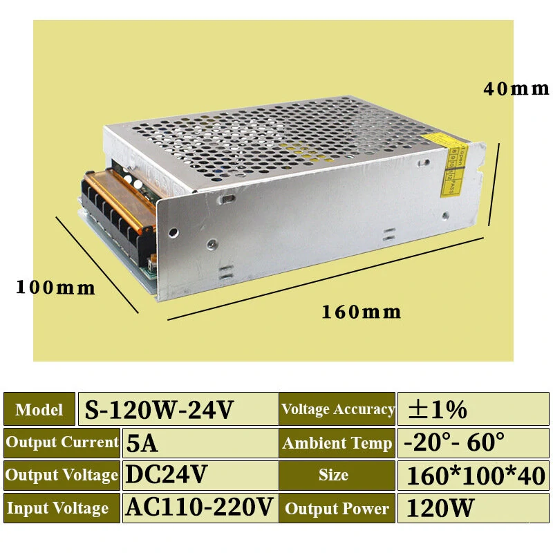 (image for) 24V 50W 75W 120W 200W Switching Power Supply Source Transformer AC DC SMPS For LED Strip Light CCTV Motor