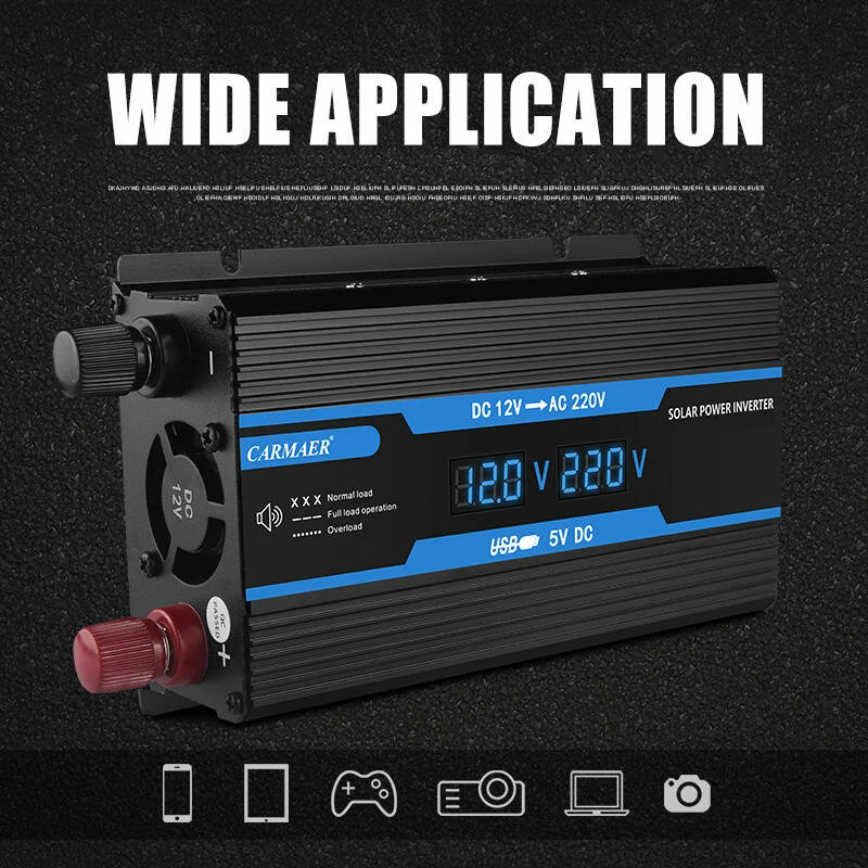 (image for) 350W Modified Sine Wave Inverter 12V DC To 220V DC Solar Power Inverter With Dual Digital Display