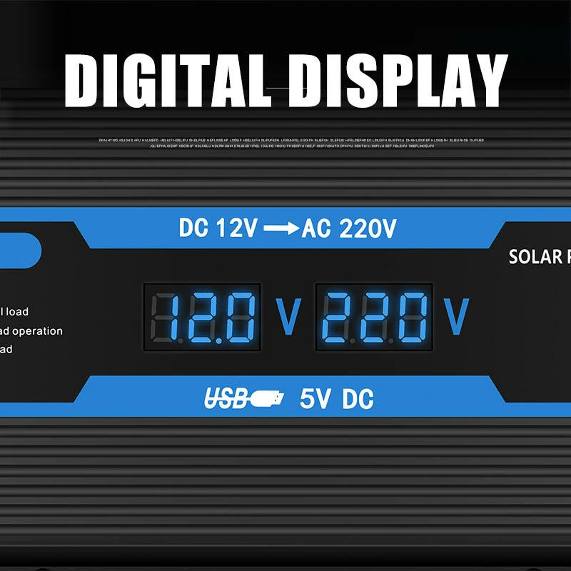 (image for) 350W Modified Sine Wave Inverter 12V DC To 220V DC Solar Power Inverter With Dual Digital Display