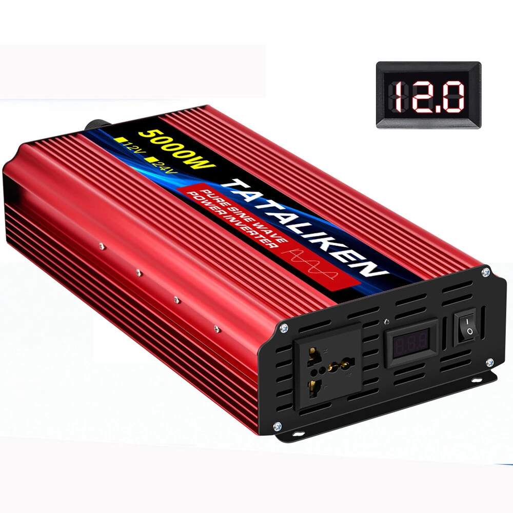 (image for) TATALIKEN Power Inverter 12V 24V to 110-220V Pure Sine Wave 2000W Rated Power 5000W Peak Power Converter Home Inverter